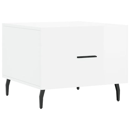 vidaXL Couchtische 2 Stk. Hochglanz-Weiß 50x50x40 cm Holzwerkstoff