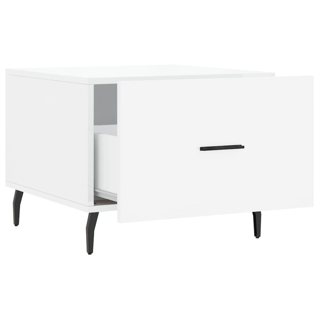 vidaXL Couchtische 2 Stk. Hochglanz-Weiß 50x50x40 cm Holzwerkstoff