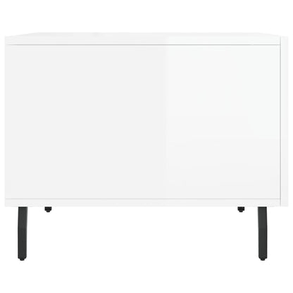 vidaXL Couchtische 2 Stk. Hochglanz-Weiß 50x50x40 cm Holzwerkstoff