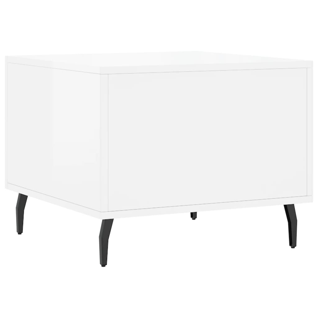 vidaXL Couchtische 2 Stk. Hochglanz-Weiß 50x50x40 cm Holzwerkstoff