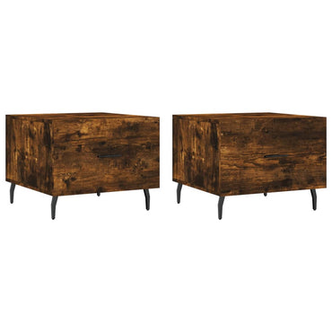 vidaXL Tables basses 2 pcs. chêne fumé 50x50x40 cm bois d'ingénierie