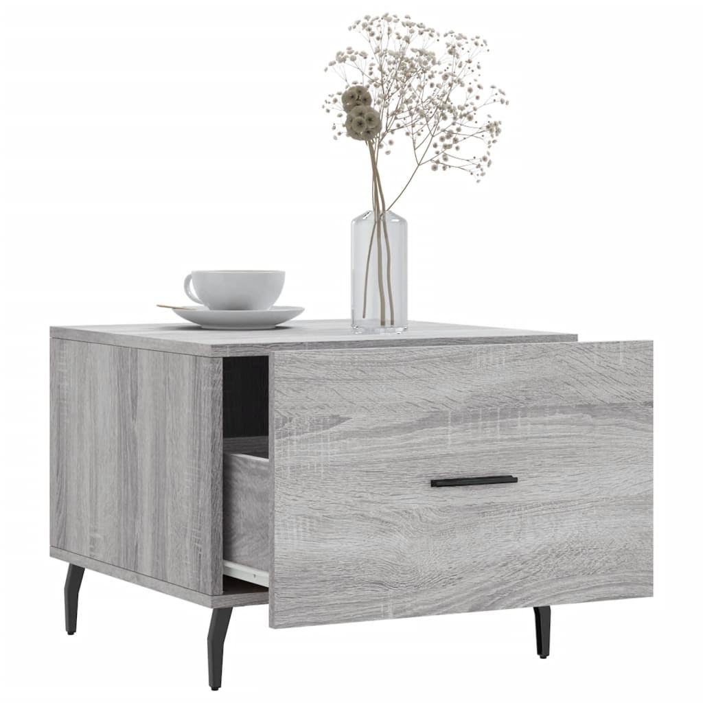 vidaXL Tables basses 2 pcs Gris Sonoma 50x50x40 cm Bois d'ingénierie
