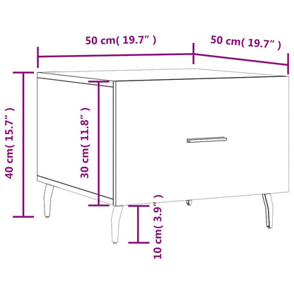 vidaXL Couchtisch Braun Eichen-Optik 50x50x40 cm Holzwerkstoff