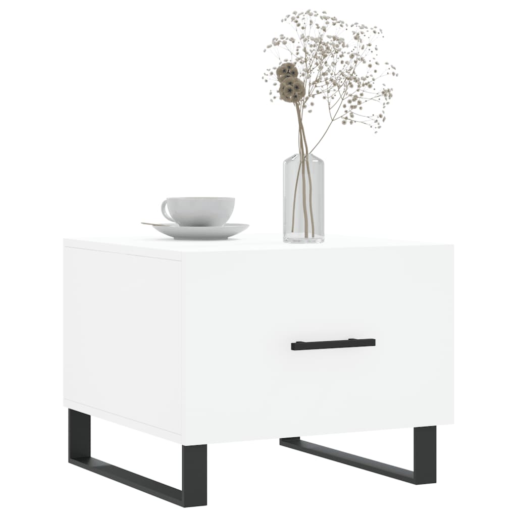vidaXL Table basse Blanc 50x50x40 cm Bois d'ingénierie