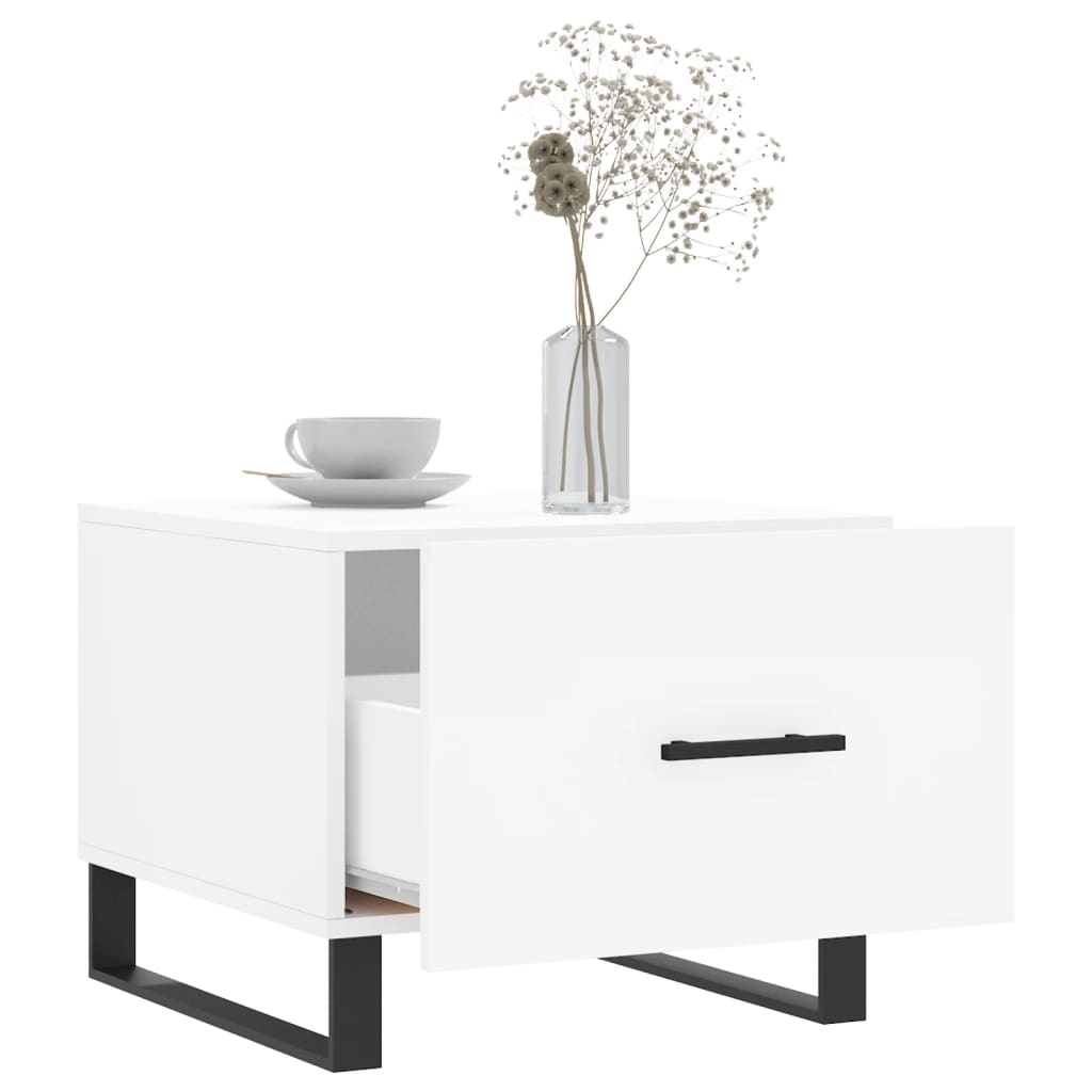 vidaXL Table basse Blanc 50x50x40 cm Bois d'ingénierie