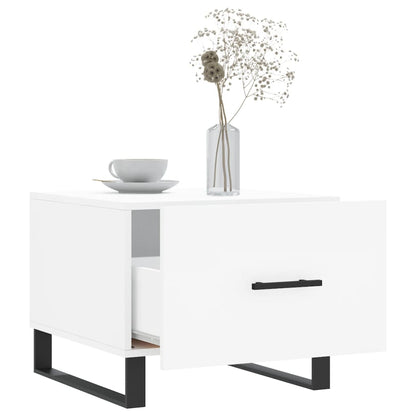 vidaXL Table basse Blanc 50x50x40 cm Bois d'ingénierie