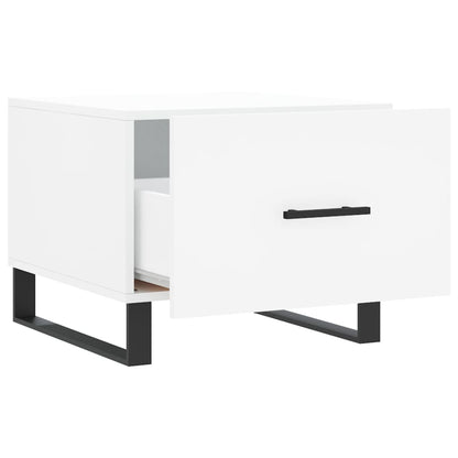 vidaXL Table basse Blanc 50x50x40 cm Bois d'ingénierie