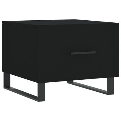 vidaXL Table basse noire 50x50x40 cm en bois d'ingénierie