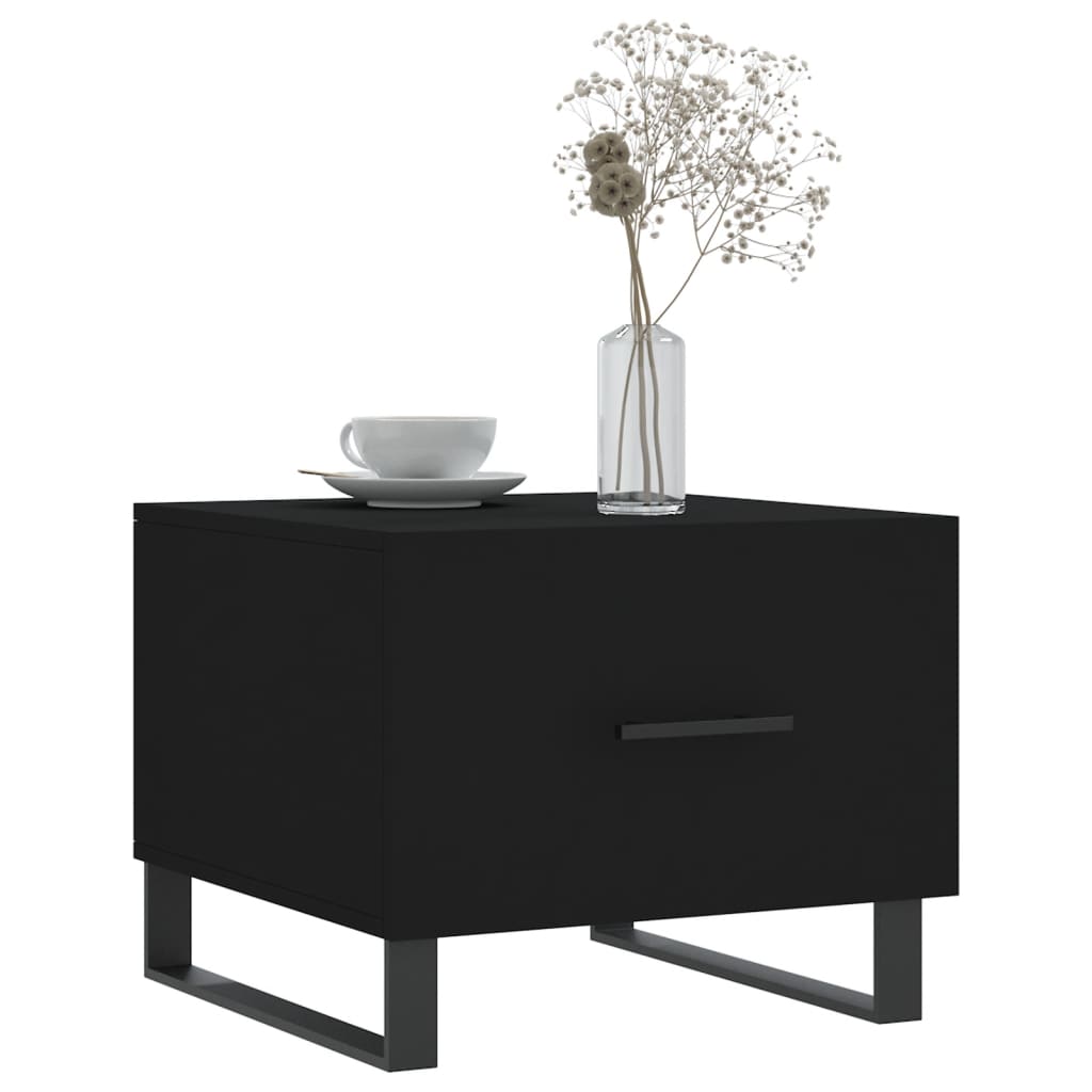 vidaXL Table basse noire 50x50x40 cm en bois d'ingénierie