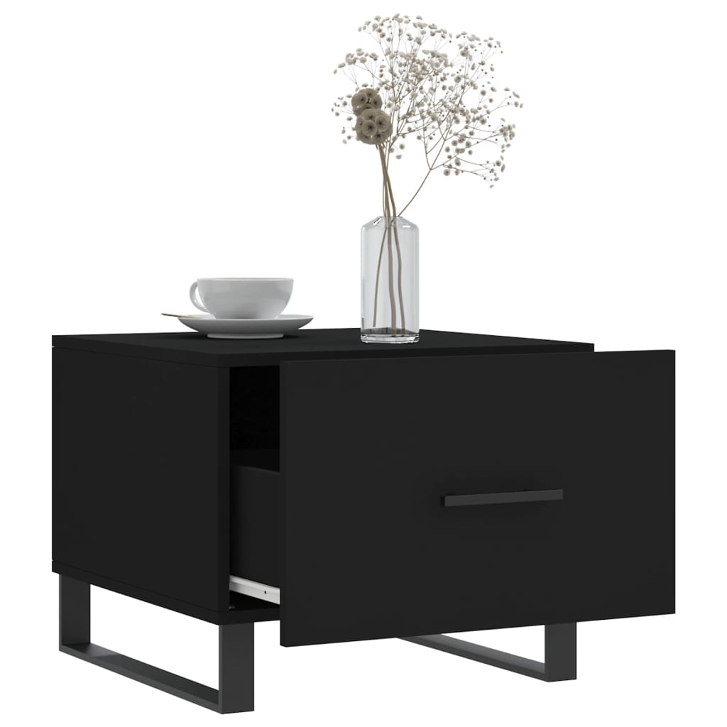 vidaXL Table basse noire 50x50x40 cm en bois d'ingénierie