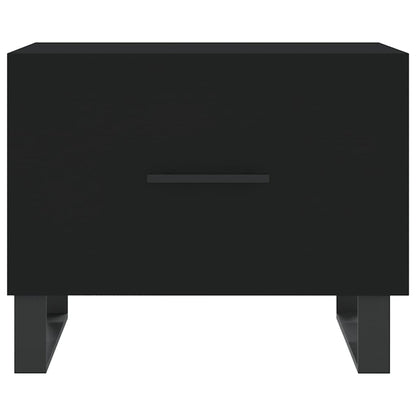 vidaXL Table basse noire 50x50x40 cm en bois d'ingénierie