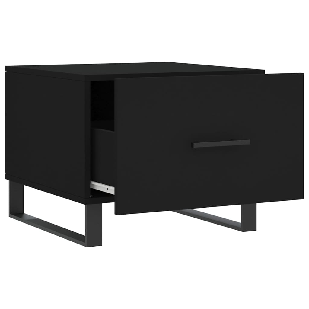 vidaXL Table basse noire 50x50x40 cm en bois d'ingénierie