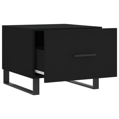 vidaXL Table basse noire 50x50x40 cm en bois d'ingénierie