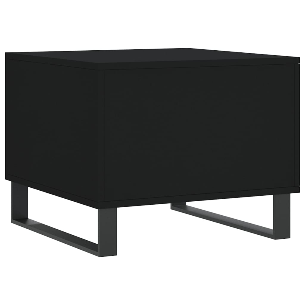 vidaXL Table basse noire 50x50x40 cm en bois d'ingénierie