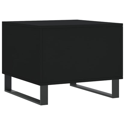 vidaXL Table basse noire 50x50x40 cm en bois d'ingénierie