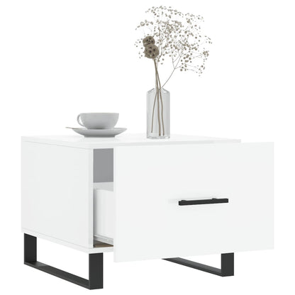 vidaXL Couchtische 2 Stk. Hochglanz-Weiß 50x50x40 cm Holzwerkstoff