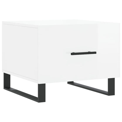 vidaXL Couchtische 2 Stk. Hochglanz-Weiß 50x50x40 cm Holzwerkstoff