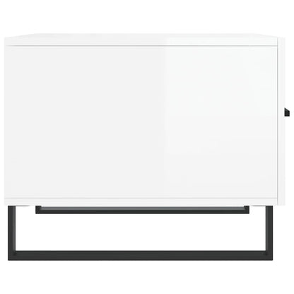 vidaXL Couchtische 2 Stk. Hochglanz-Weiß 50x50x40 cm Holzwerkstoff