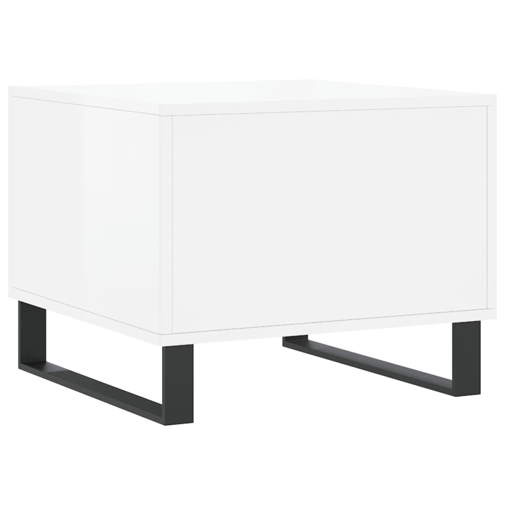 vidaXL Couchtische 2 Stk. Hochglanz-Weiß 50x50x40 cm Holzwerkstoff