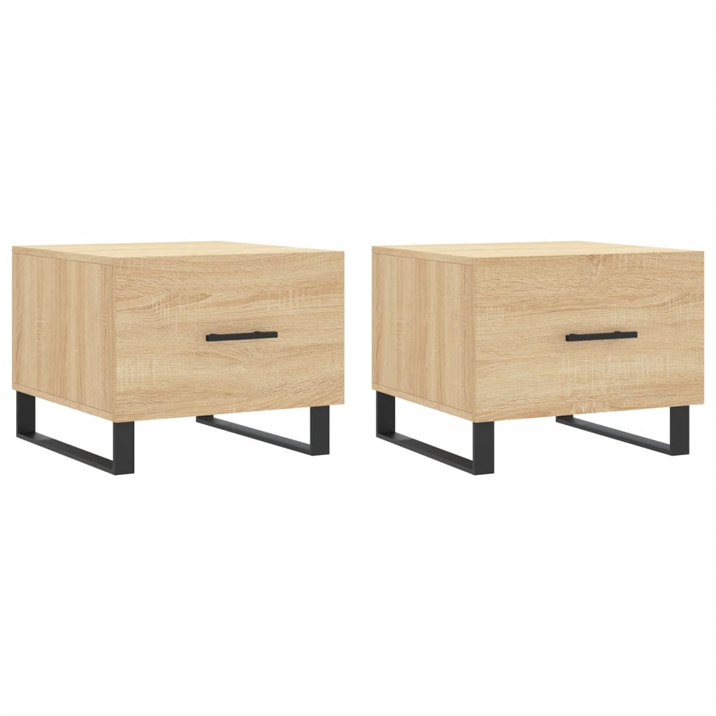 vidaXL Tables basses 2 pcs Chêne sonoma 50x50x40 cm Bois d'ingénierie