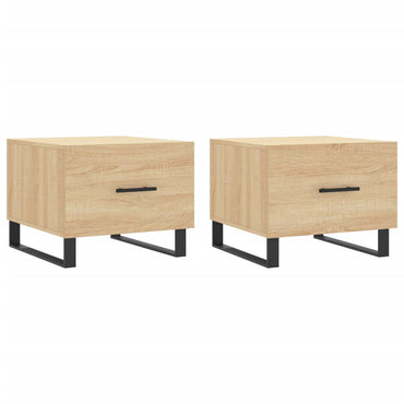 vidaXL Tables basses 2 pcs Chêne sonoma 50x50x40 cm Bois d'ingénierie