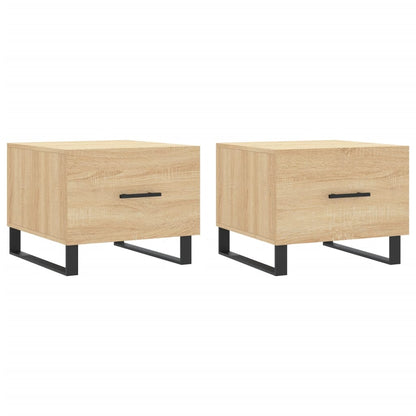 vidaXL Tables basses 2 pcs Chêne sonoma 50x50x40 cm Bois d'ingénierie