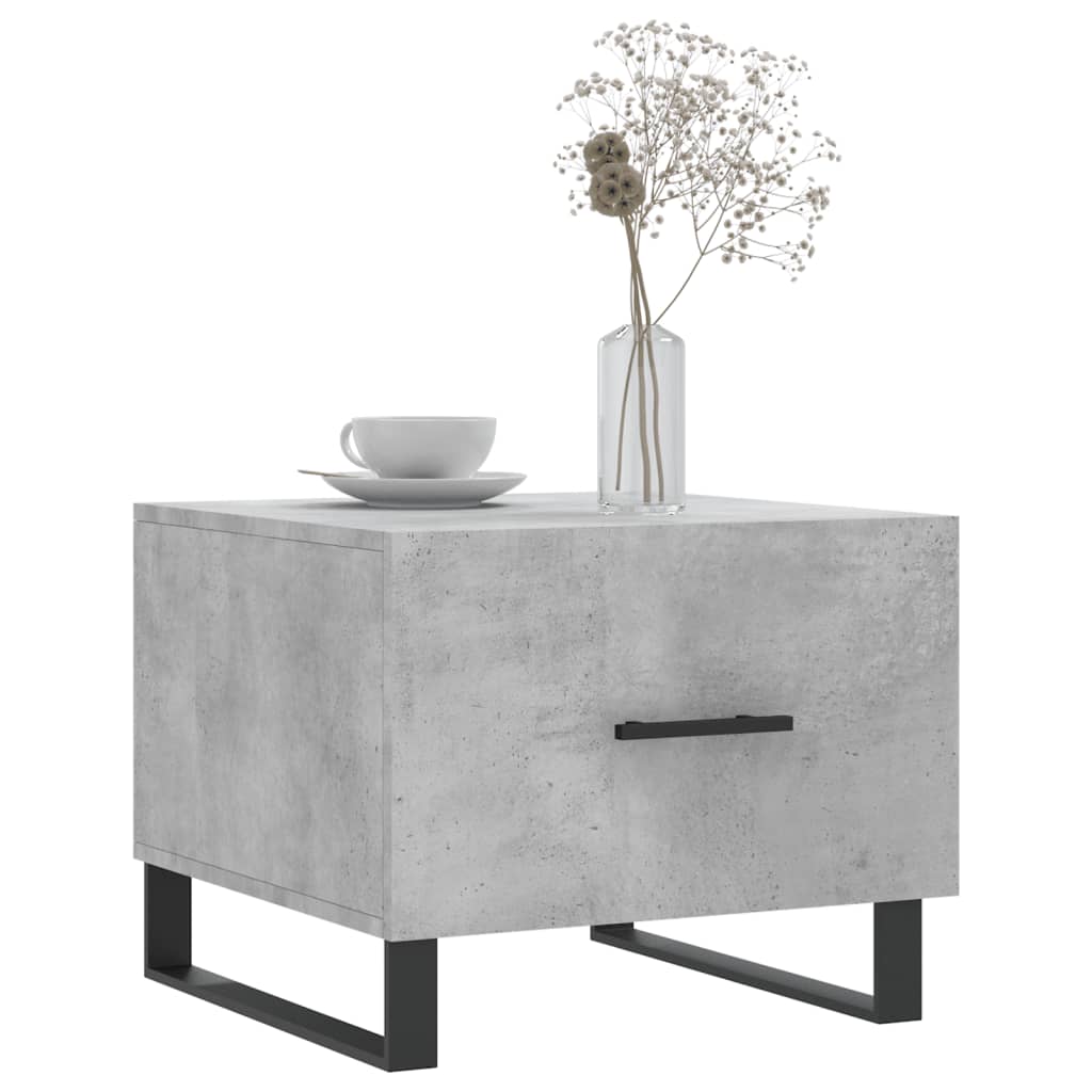 vidaXL Table basse gris béton 50x50x40 cm aggloméré