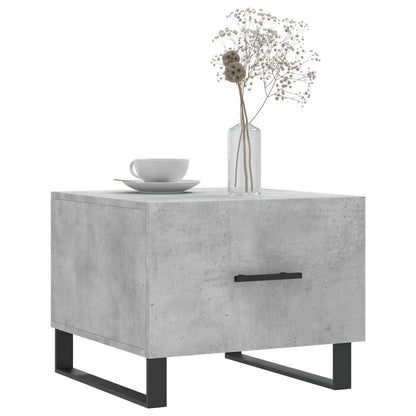 vidaXL Table basse gris béton 50x50x40 cm aggloméré