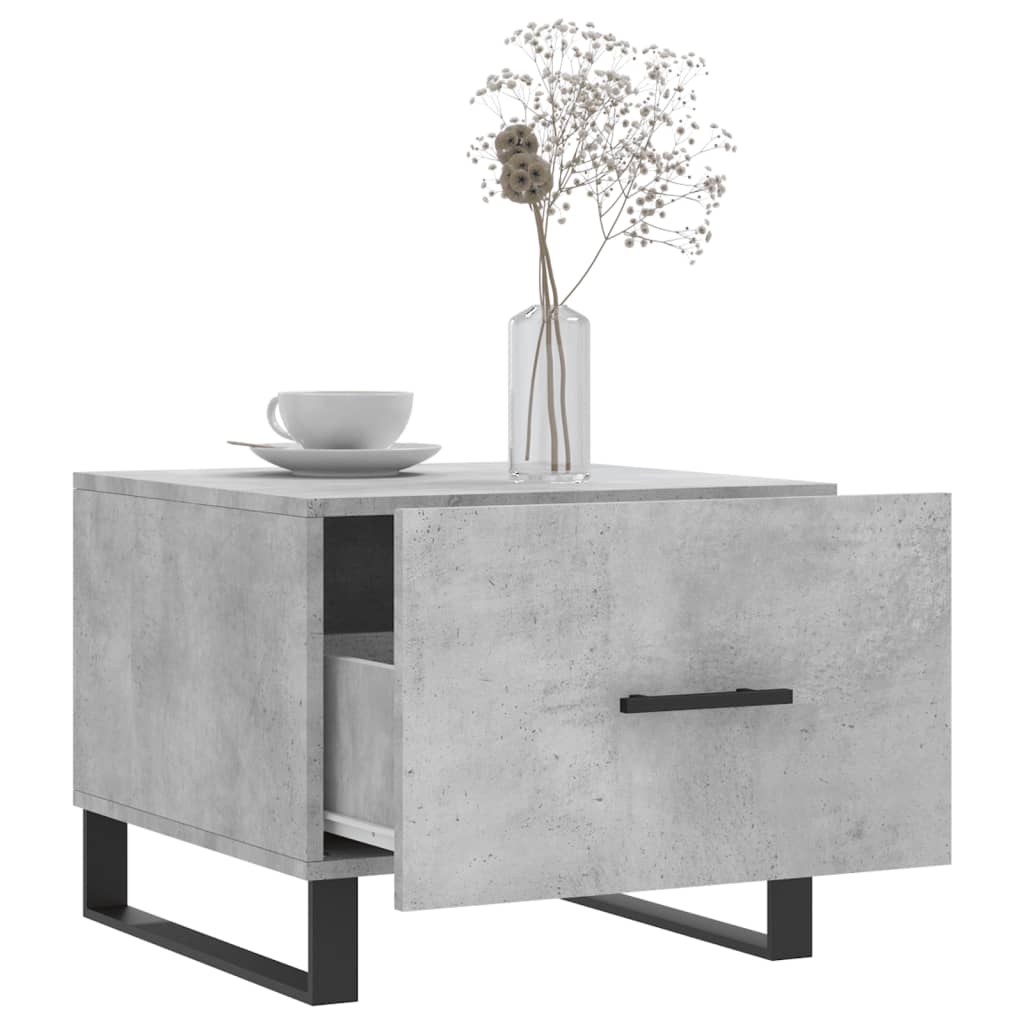 vidaXL Table basse gris béton 50x50x40 cm aggloméré