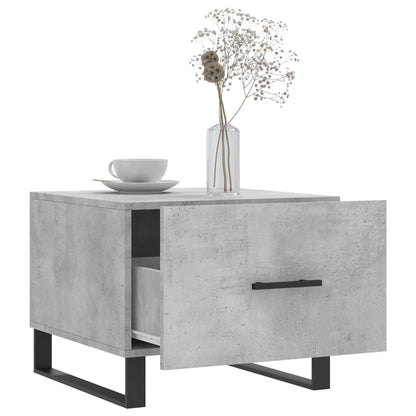 vidaXL Table basse gris béton 50x50x40 cm aggloméré