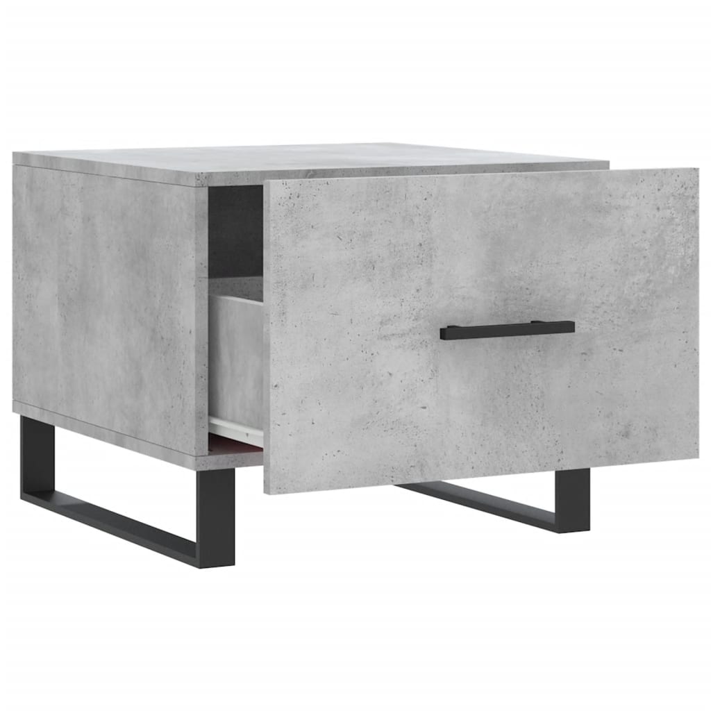 vidaXL Table basse gris béton 50x50x40 cm aggloméré