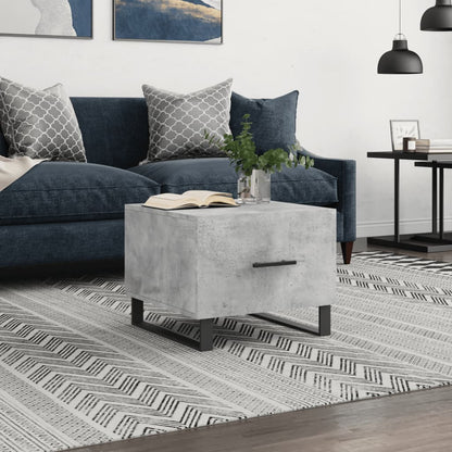 vidaXL Table basse gris béton 50x50x40 cm aggloméré