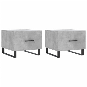 vidaXL Tables basses 2 pcs Gris béton 50x50x40 cm Bois d'ingénierie