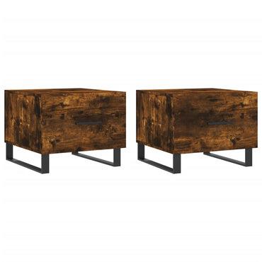 vidaXL Tables basses 2 pcs. chêne fumé 50x50x40 cm bois d'ingénierie