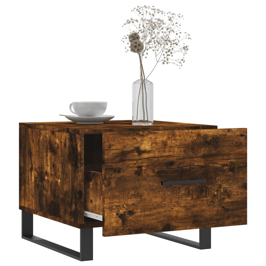 vidaXL Tables basses 2 pcs. chêne fumé 50x50x40 cm bois d'ingénierie
