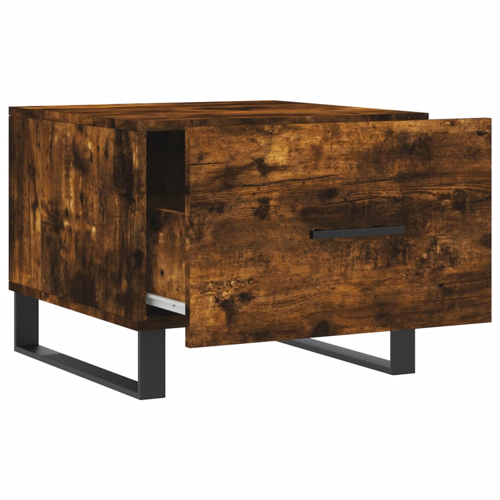 vidaXL Tables basses 2 pcs. chêne fumé 50x50x40 cm bois d'ingénierie