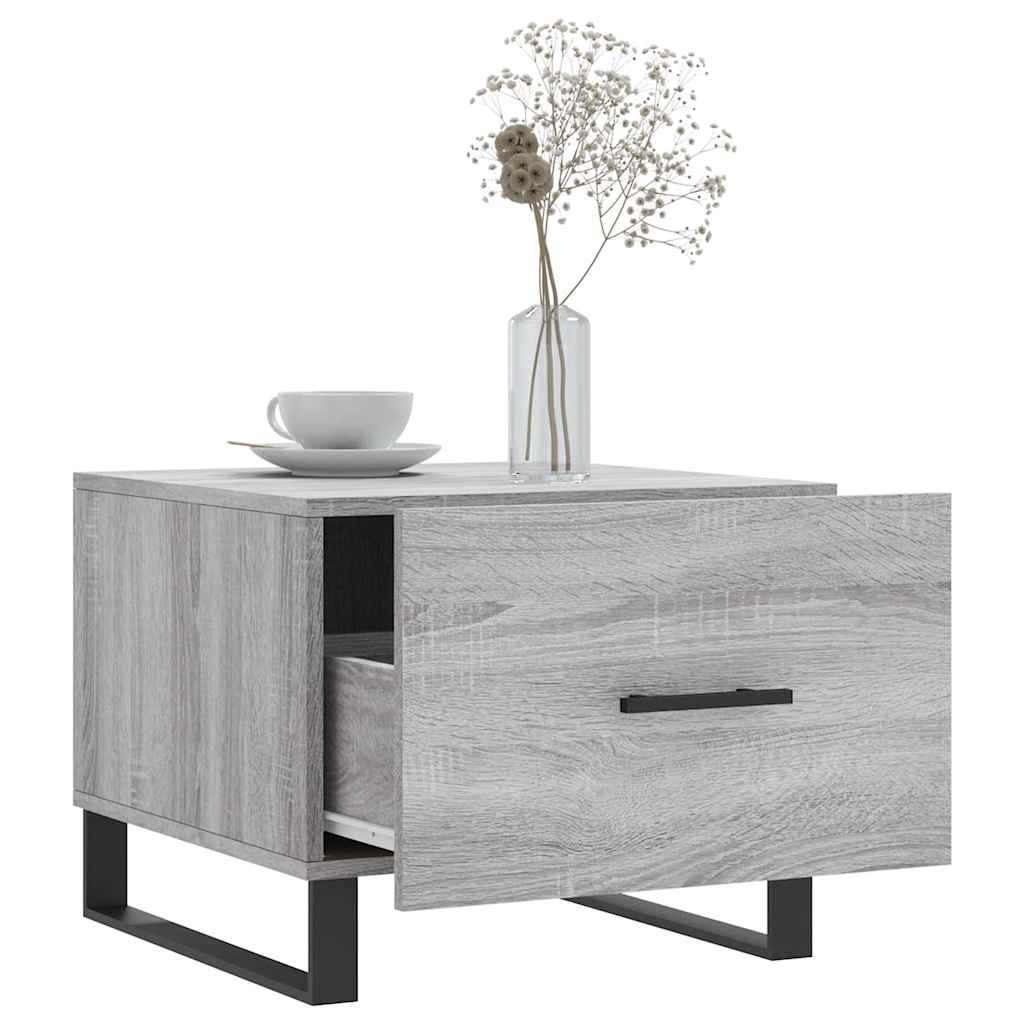 vidaXL Table basse gris Sonoma 50x50x40 cm aggloméré