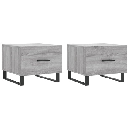 vidaXL Tables basses 2 pcs Gris Sonoma 50x50x40 cm Bois d'ingénierie