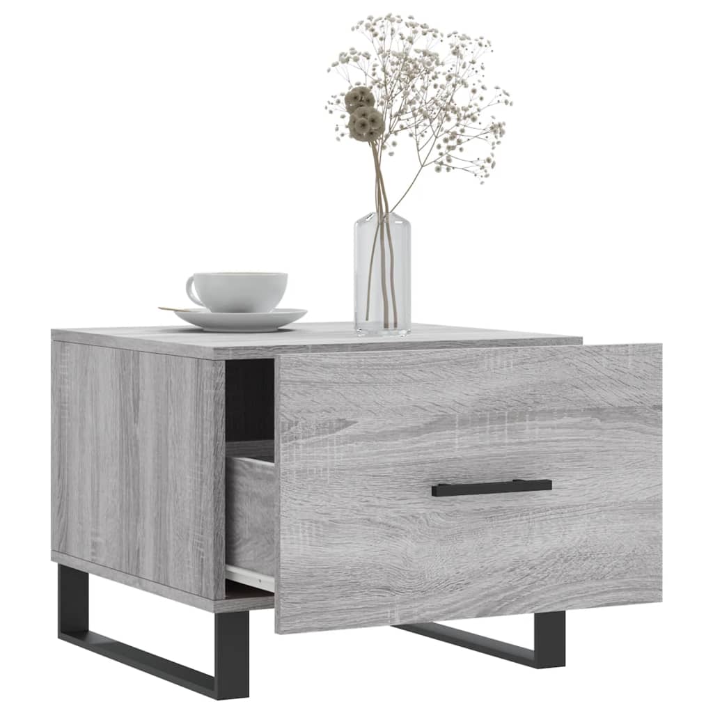 vidaXL Tables basses 2 pcs Gris Sonoma 50x50x40 cm Bois d'ingénierie