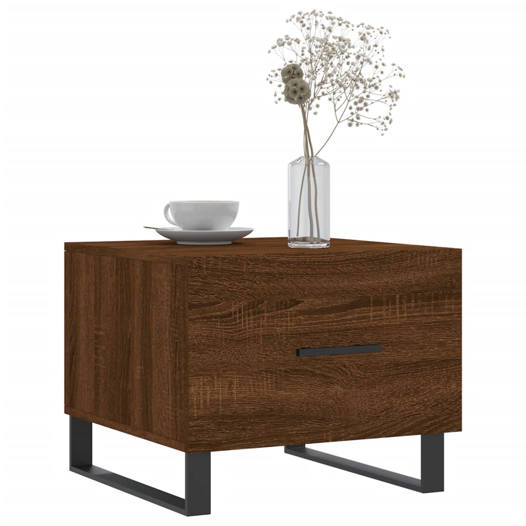 vidaXL Table basse aspect chêne marron 50x50x40 cm Bois d'ingénierie