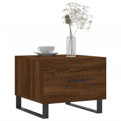 vidaXL Table basse aspect chêne marron 50x50x40 cm Bois d'ingénierie