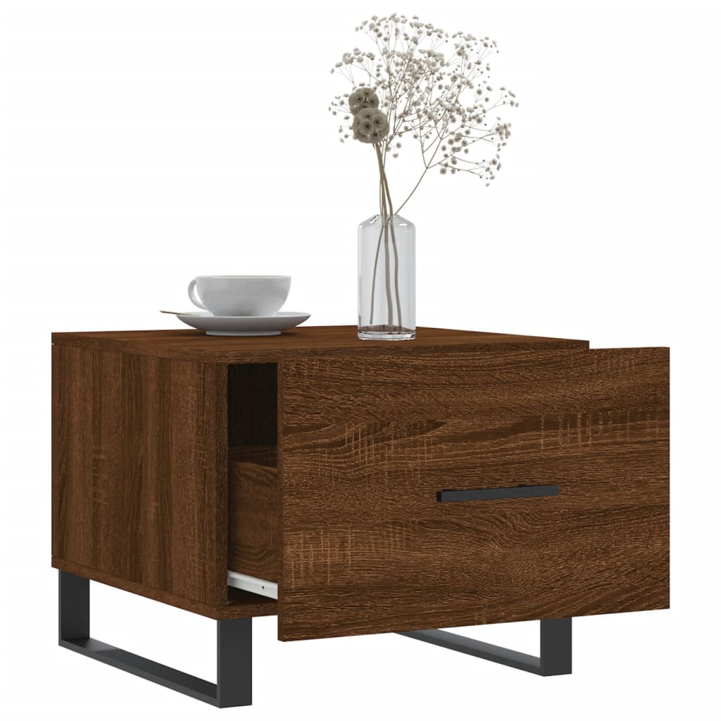 vidaXL Table basse aspect chêne marron 50x50x40 cm Bois d'ingénierie