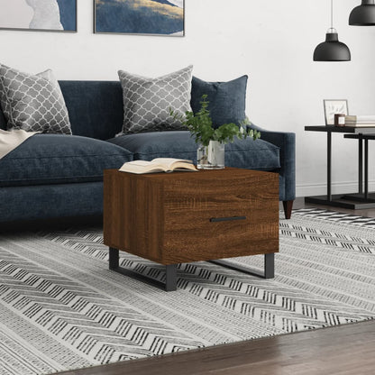 vidaXL Table basse aspect chêne marron 50x50x40 cm Bois d'ingénierie