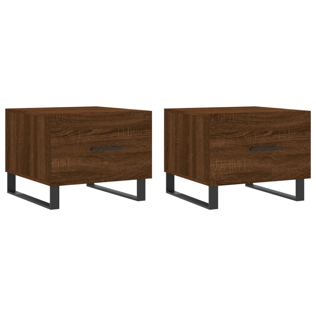 vidaXL Tables basses 2 pcs Aspect chêne marron 50x50x40 cm Bois d'ingénierie