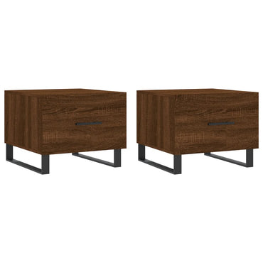 vidaXL Tables basses 2 pcs Aspect chêne marron 50x50x40 cm Bois d'ingénierie