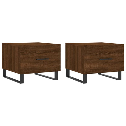 vidaXL Tables basses 2 pcs Aspect chêne marron 50x50x40 cm Bois d'ingénierie