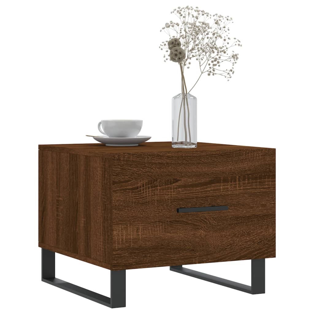 vidaXL Tables basses 2 pcs Aspect chêne marron 50x50x40 cm Bois d'ingénierie