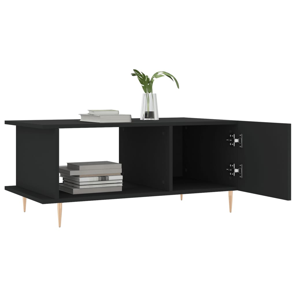 vidaXL Table basse noire 90x50x40 cm Bois d'ingénierie