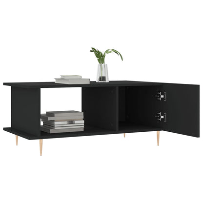 vidaXL Table basse noire 90x50x40 cm Bois d'ingénierie