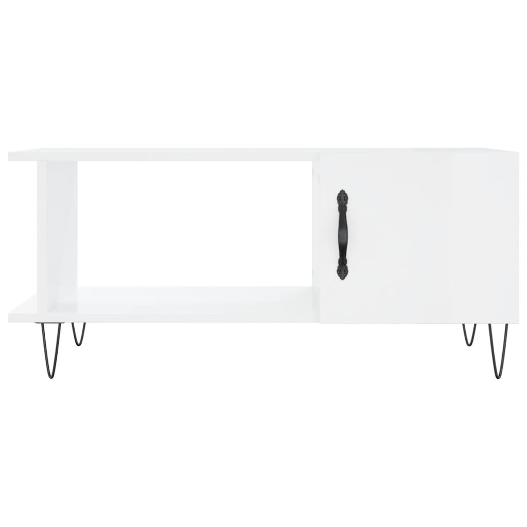 vidaXL Couchtisch Hochglanz-Weiß 90x50x40 cm Holzwerkstoff